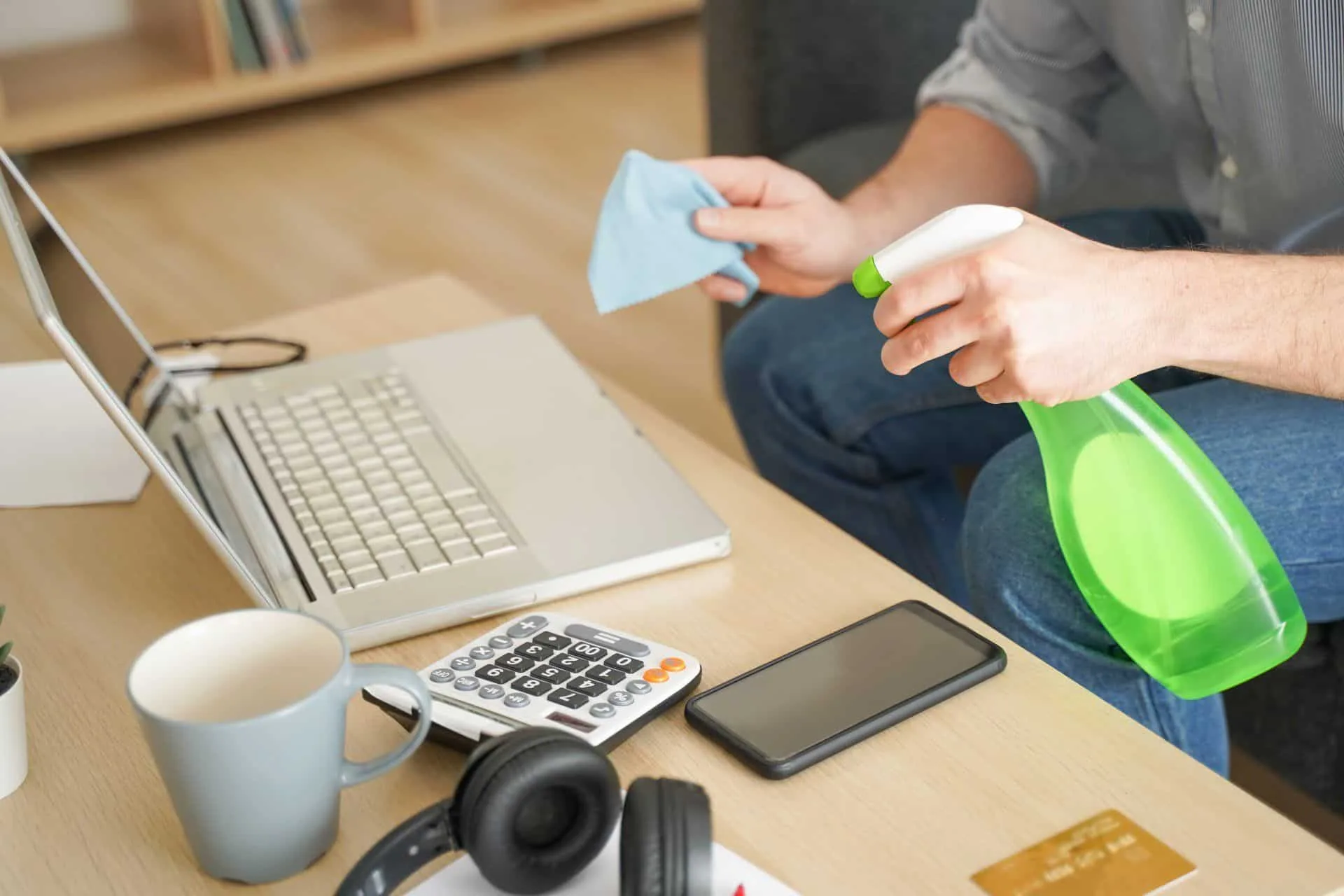 9 Things You Can Clean While Working Remotely 31 a man cleaning his laptop