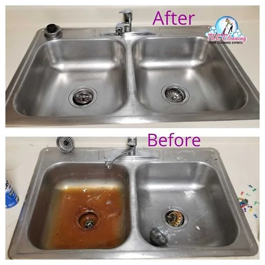 Like New: How to Clean a Stainless Steel Sink 14 a before and after cleaning stainless steel sink: how to clean a stainless steel sink