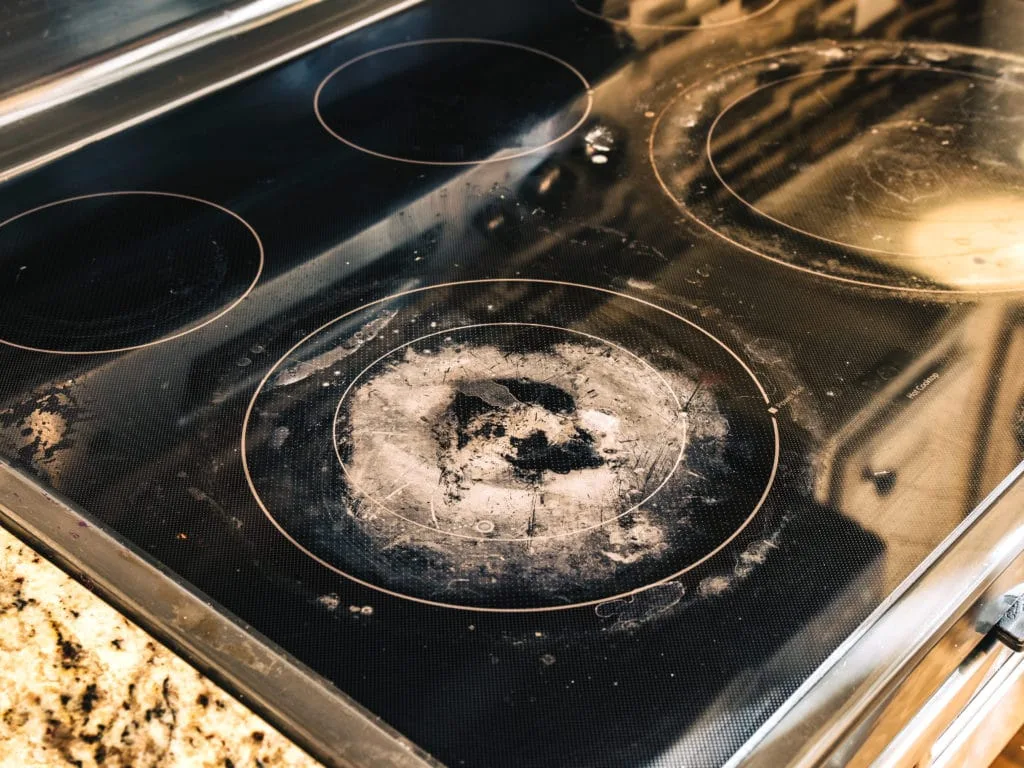 How to Clean a Glass Stovetop 4 Dirty and Damaged Induction Stove in Kitchen